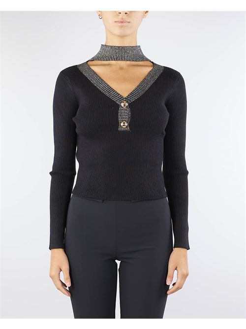 Ribbed sweater with gold detail No Secrets NO SECRETS | Sweater | NS02185